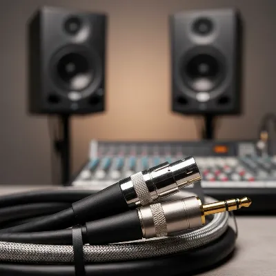Balanced XLR and TRS audio cables for studio monitors reducing interference