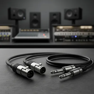 Balanced XLR and TRS cables for audio interface to studio monitor connection
